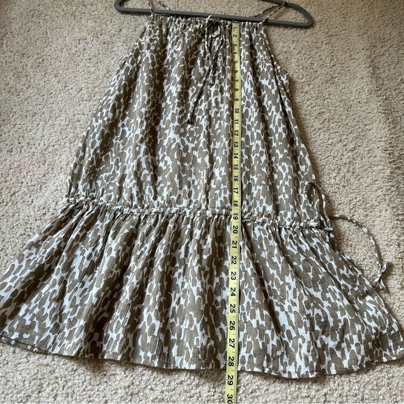 J.Crew Womens Top Small Leopard Brown Keyhole Halter Gauzy Peplum Cinched Waist - Picture 15 of 17